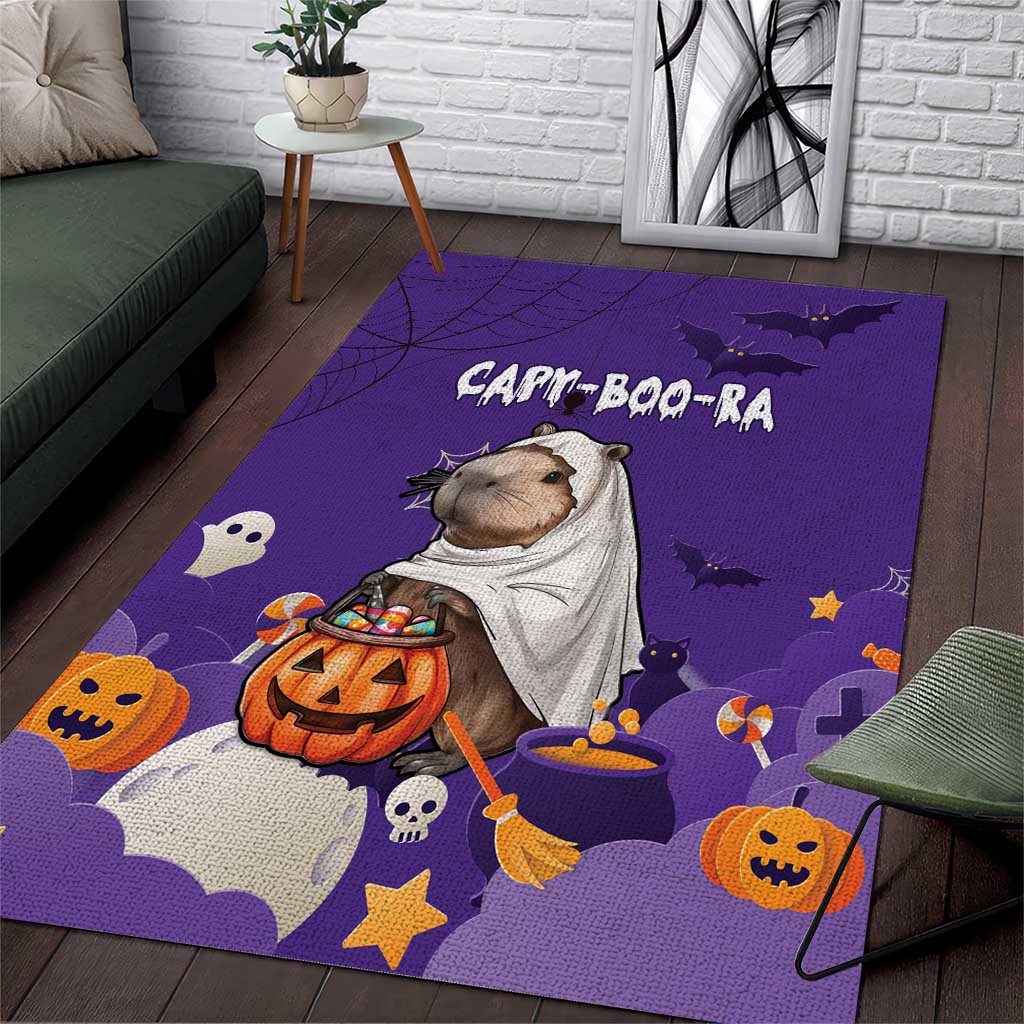 Capy-Boo-Ra Halloween Area Rug Bats And Pumpkins Funny Style - Wonder Print Shop