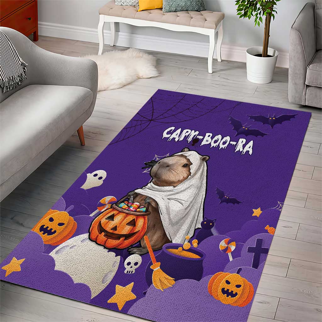 Capy-Boo-Ra Halloween Area Rug Bats And Pumpkins Funny Style - Wonder Print Shop