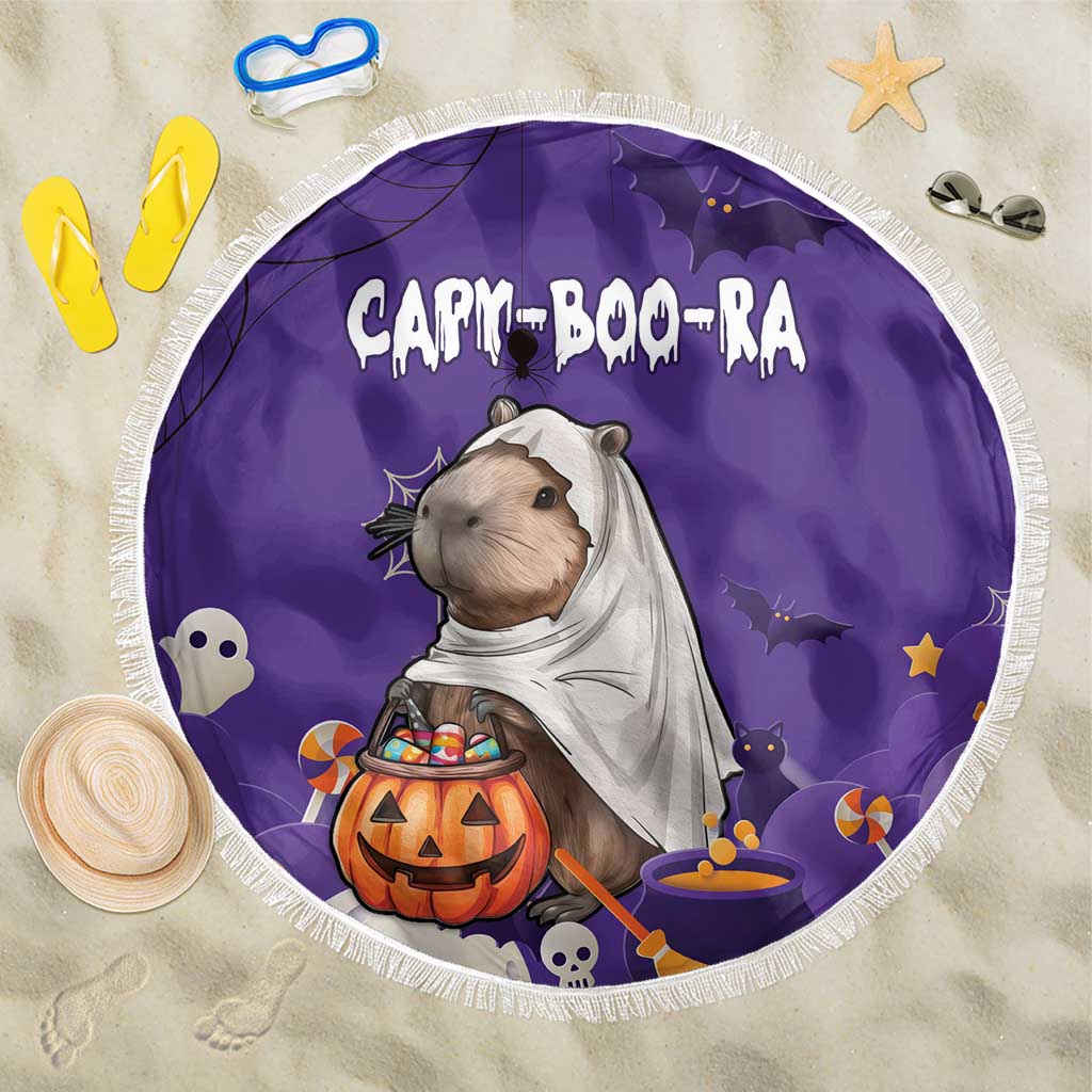 Capy-Boo-Ra Halloween Beach Blanket Bats And Pumpkins Funny Style - Wonder Print Shop
