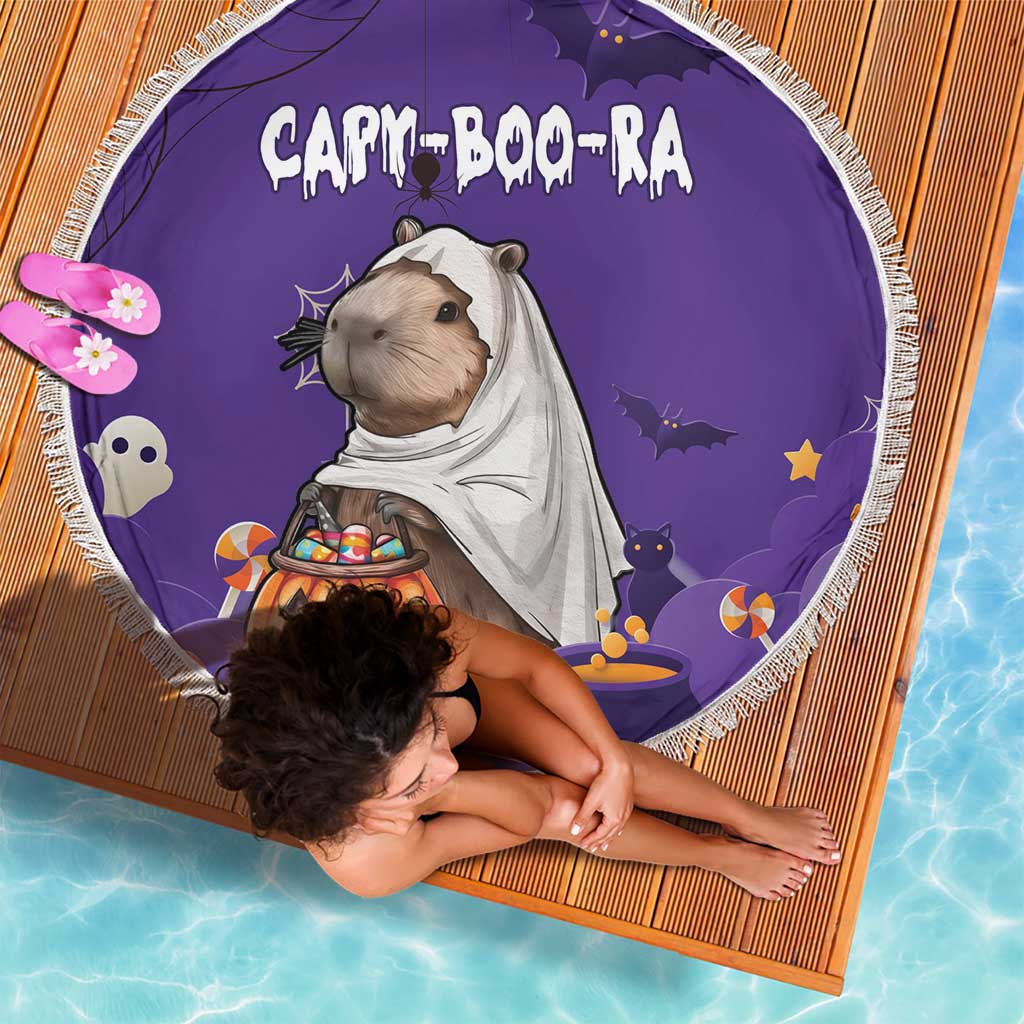 Capy-Boo-Ra Halloween Beach Blanket Bats And Pumpkins Funny Style - Wonder Print Shop