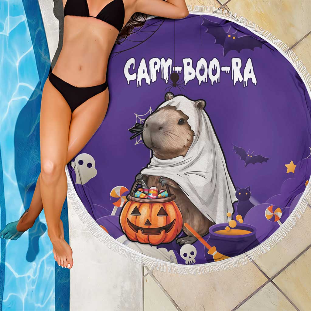 Capy-Boo-Ra Halloween Beach Blanket Bats And Pumpkins Funny Style - Wonder Print Shop