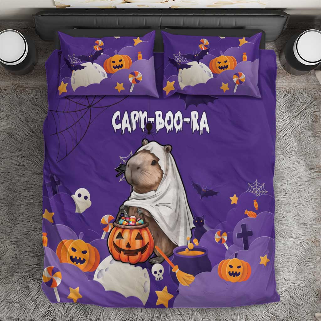 Capy-Boo-Ra Halloween Bedding Set Bats And Pumpkins Funny Style - Wonder Print Shop