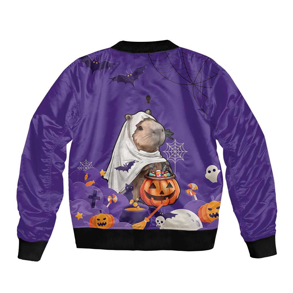 Capy-Boo-Ra Halloween Bomber Jacket Bats And Pumpkins Funny Style - Wonder Print Shop
