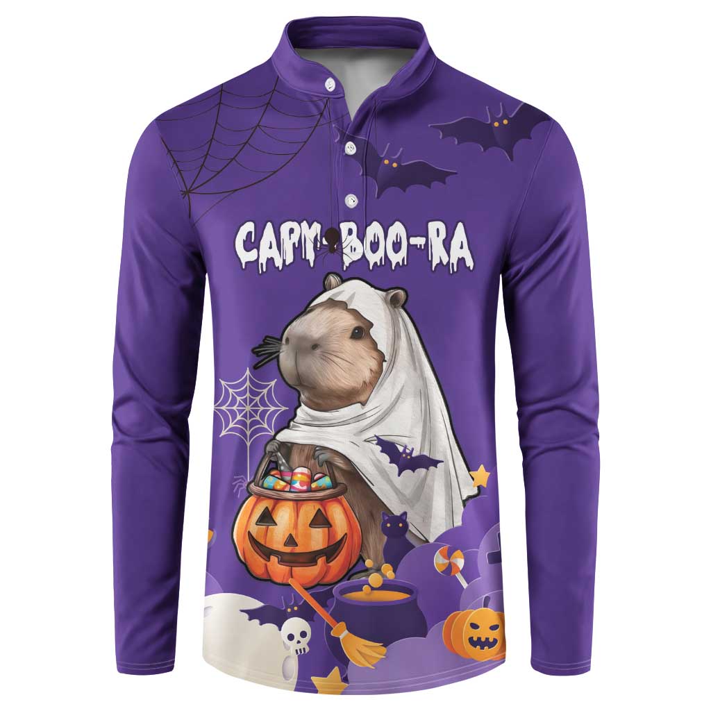 Capy-Boo-Ra Halloween Button Sweatshirt Bats And Pumpkins Funny Style - Wonder Print Shop