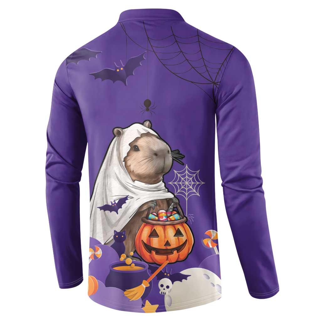 Capy-Boo-Ra Halloween Button Sweatshirt Bats And Pumpkins Funny Style - Wonder Print Shop