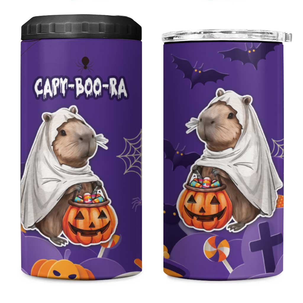 Capy-Boo-Ra Halloween 4 in 1 Can Cooler Tumbler Bats And Pumpkins Cute Style - Wonder Print Shop