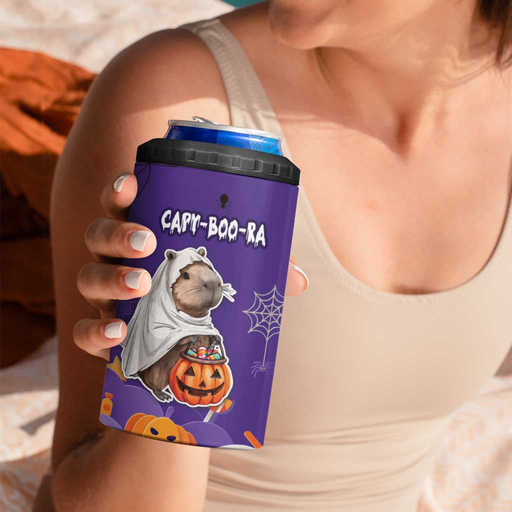 Capy-Boo-Ra Halloween 4 in 1 Can Cooler Tumbler Bats And Pumpkins Cute Style - Wonder Print Shop
