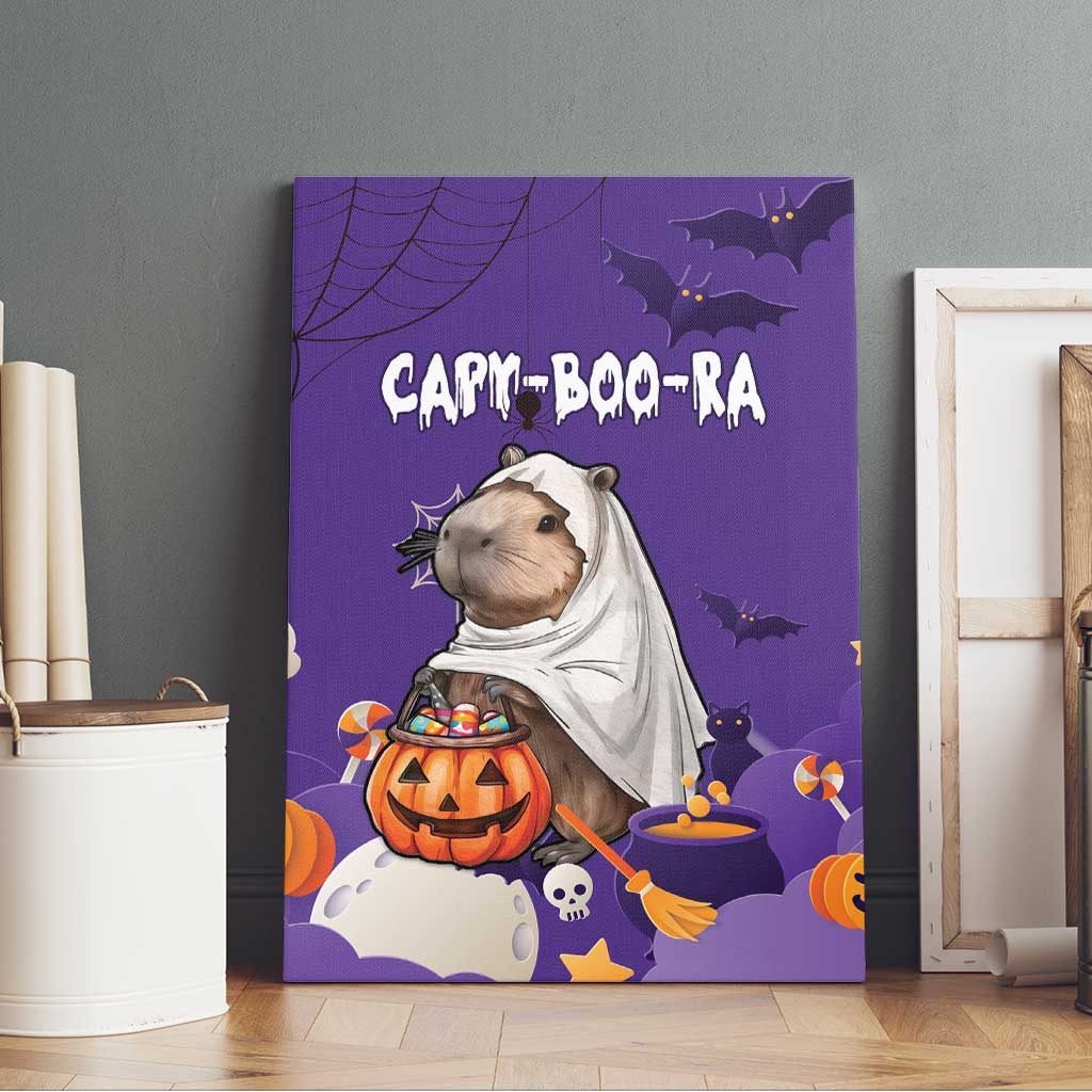 Capy-Boo-Ra Halloween Canvas Wall Art Bats And Pumpkins Funny Style - Wonder Print Shop