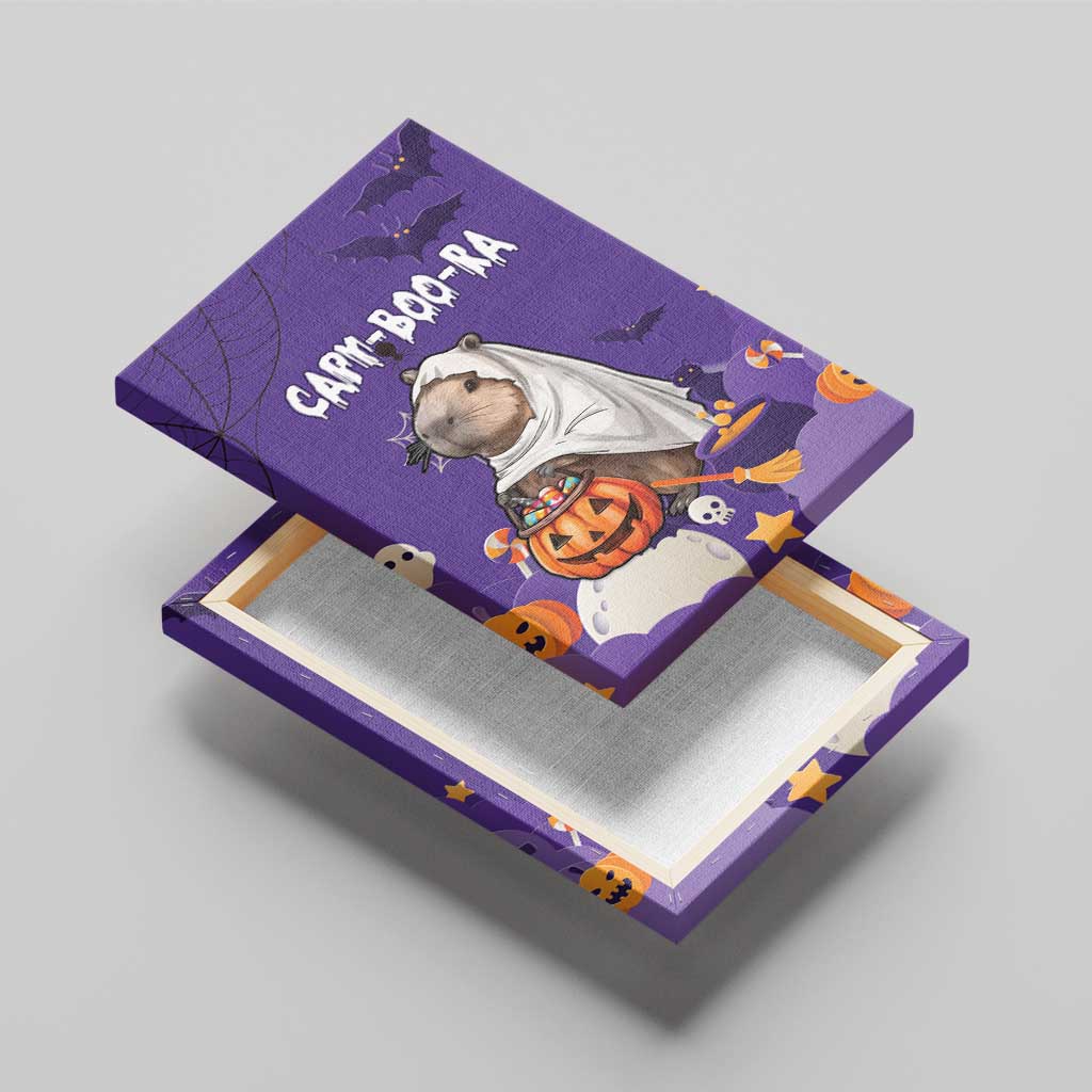 Capy-Boo-Ra Halloween Canvas Wall Art Bats And Pumpkins Funny Style - Wonder Print Shop