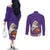 Capy-Boo-Ra Halloween Couples Matching Off The Shoulder Long Sleeve Dress and Long Sleeve Button Shirt Bats And Pumpkins Funny Style