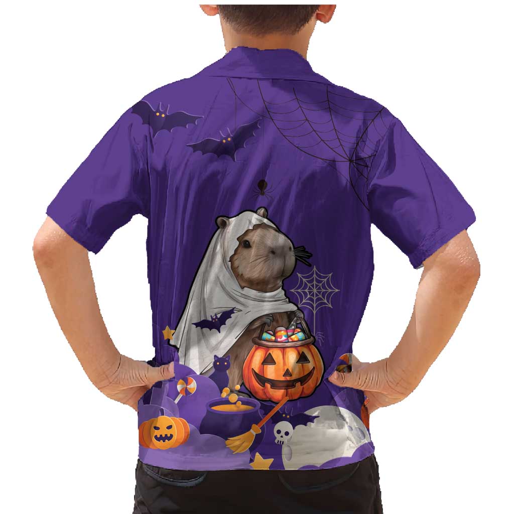 Capy-Boo-Ra Halloween Family Matching Mermaid Dress and Hawaiian Shirt Bats And Pumpkins Funny Style - Wonder Print Shop