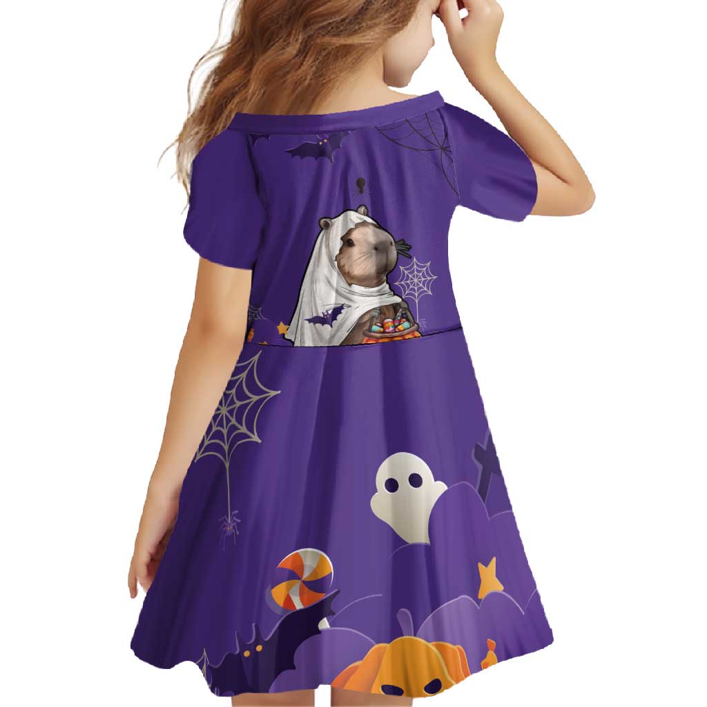 Capy-Boo-Ra Halloween Family Matching Off Shoulder Maxi Dress and Hawaiian Shirt Bats And Pumpkins Funny Style - Wonder Print Shop