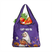 Capy-Boo-Ra Halloween Grocery Bag Bats And Pumpkins Funny Style