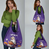 Capy-Boo-Ra Halloween Grocery Bag Bats And Pumpkins Funny Style