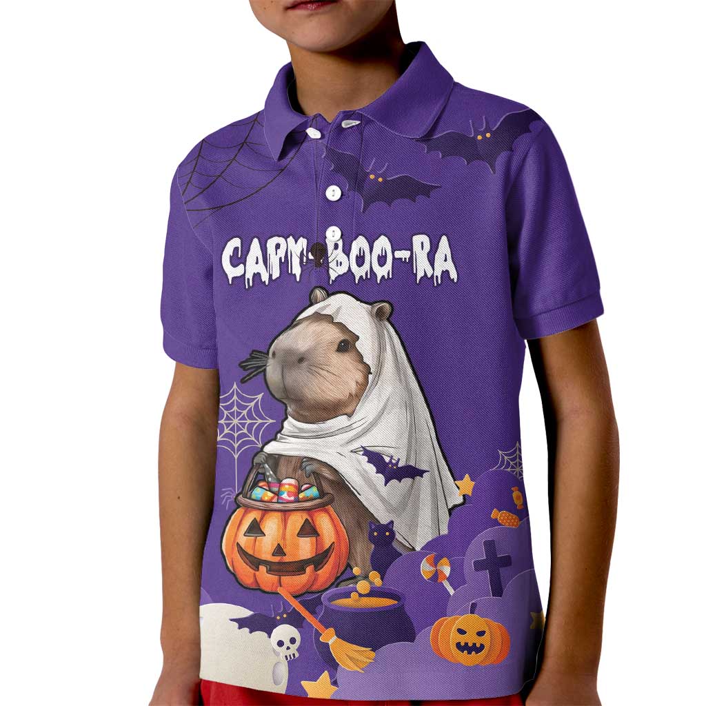 Capy-Boo-Ra Halloween Kid Polo Shirt Bats And Pumpkins Funny Style - Wonder Print Shop