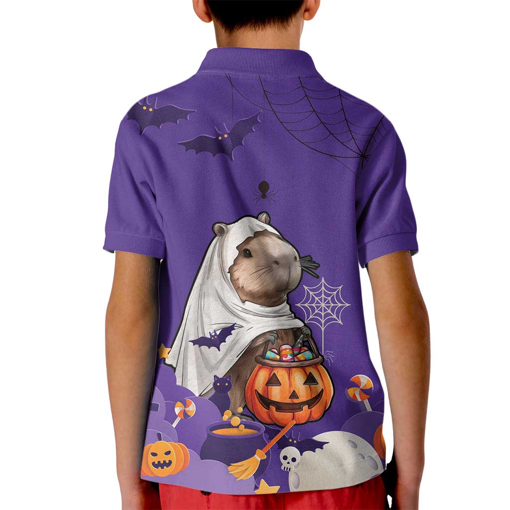 Capy-Boo-Ra Halloween Kid Polo Shirt Bats And Pumpkins Funny Style - Wonder Print Shop