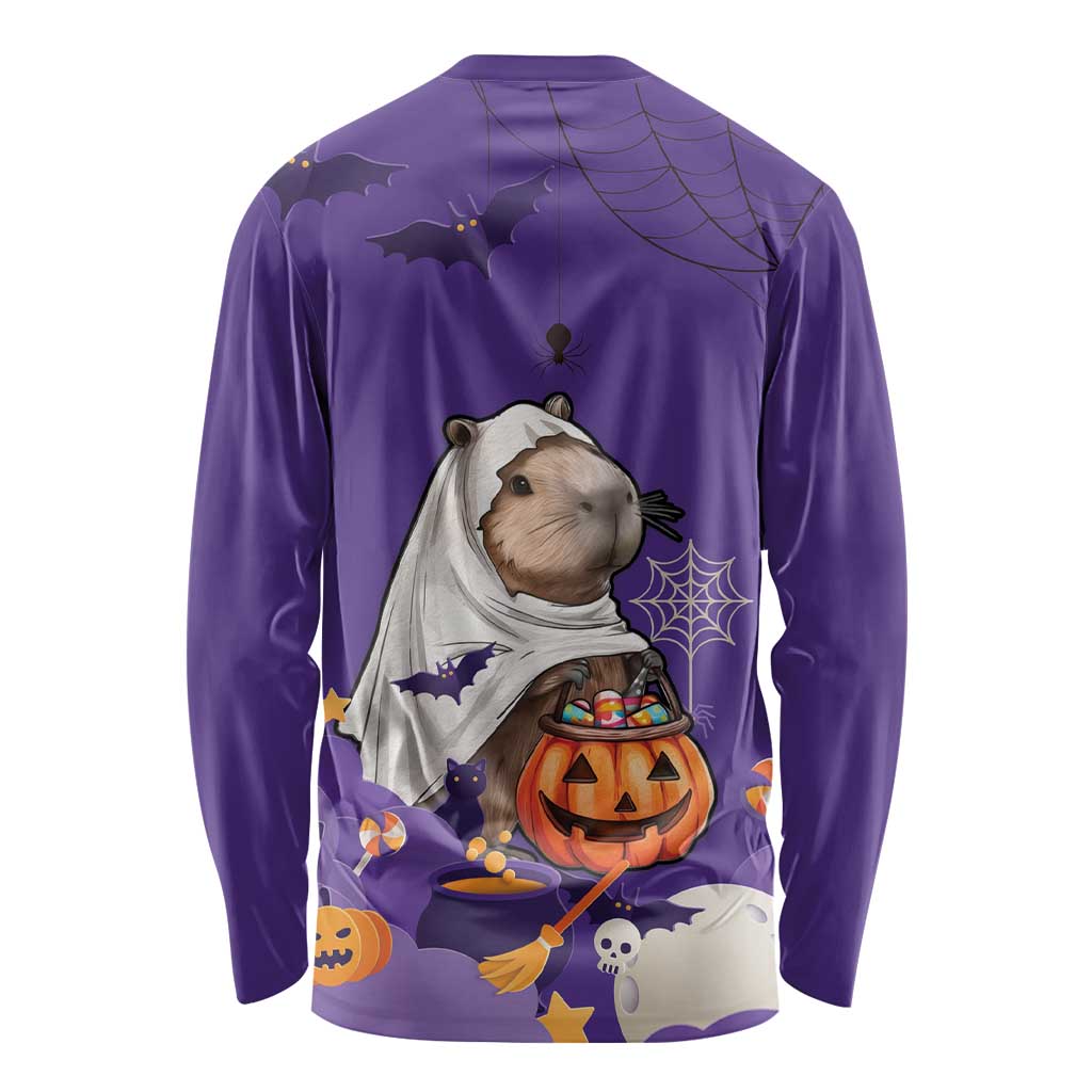Capy-Boo-Ra Halloween Long Sleeve Shirt Bats And Pumpkins Funny Style - Wonder Print Shop