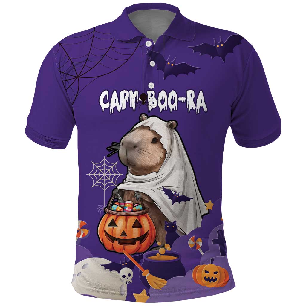 Capy-Boo-Ra Halloween Polo Shirt Bats And Pumpkins Funny Style - Wonder Print Shop