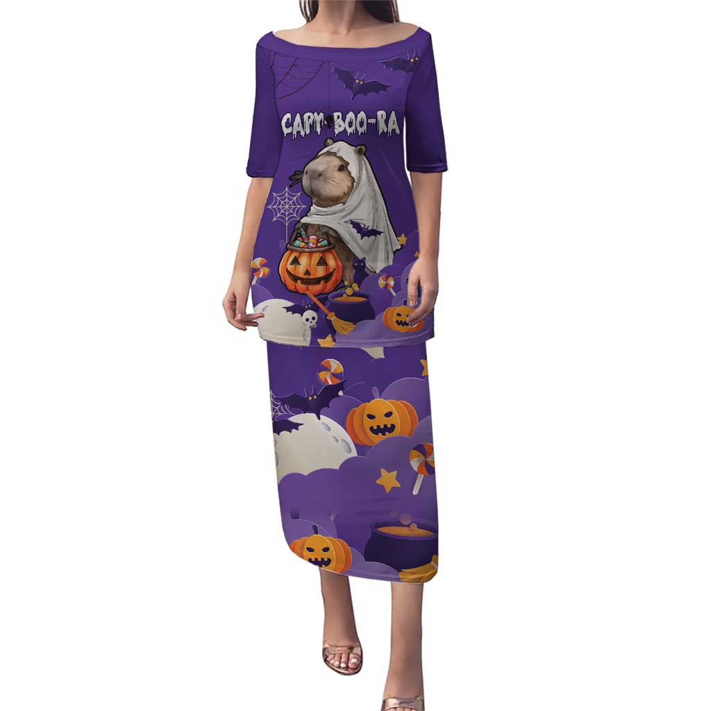 Capy-Boo-Ra Halloween Puletasi Bats And Pumpkins Funny Style - Wonder Print Shop
