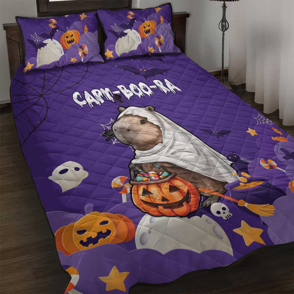 Capy-Boo-Ra Halloween Quilt Bed Set Bats And Pumpkins Funny Style - Wonder Print Shop