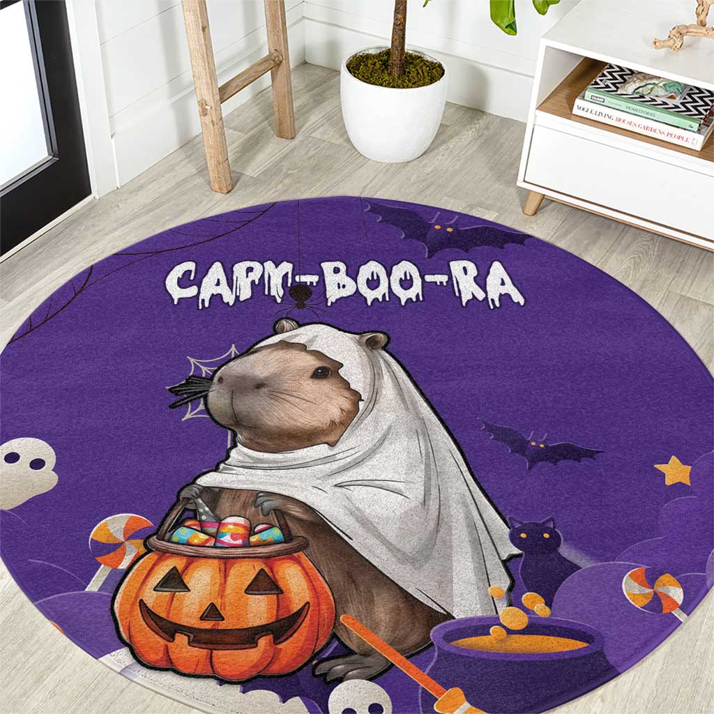 Capy-Boo-Ra Halloween Round Carpet Bats And Pumpkins Funny Style