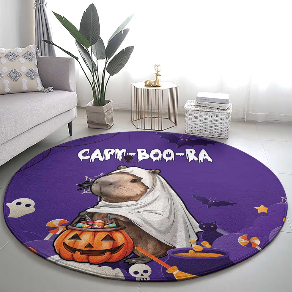 Capy-Boo-Ra Halloween Round Carpet Bats And Pumpkins Funny Style