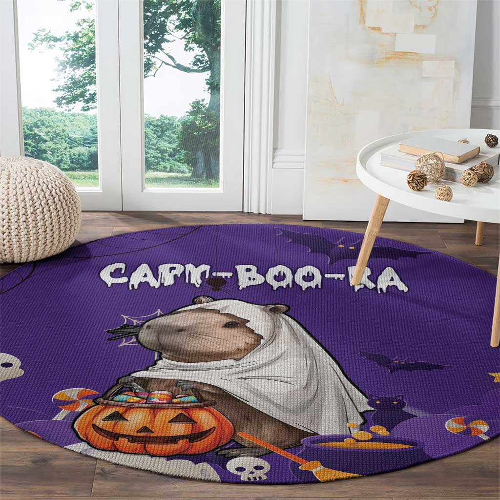 Capy-Boo-Ra Halloween Round Carpet Bats And Pumpkins Funny Style