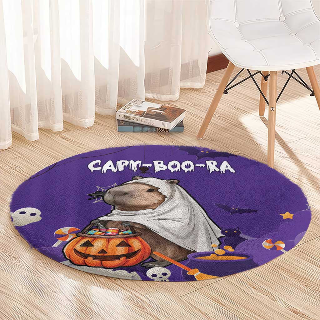 Capy-Boo-Ra Halloween Round Carpet Bats And Pumpkins Funny Style