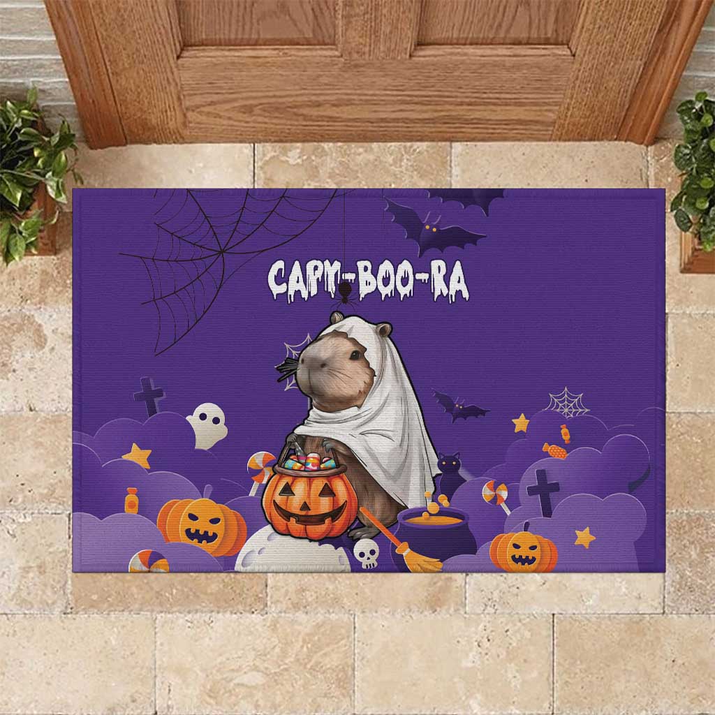 Capy-Boo-Ra Halloween Rubber Doormat Bats And Pumpkins Funny Style - Wonder Print Shop