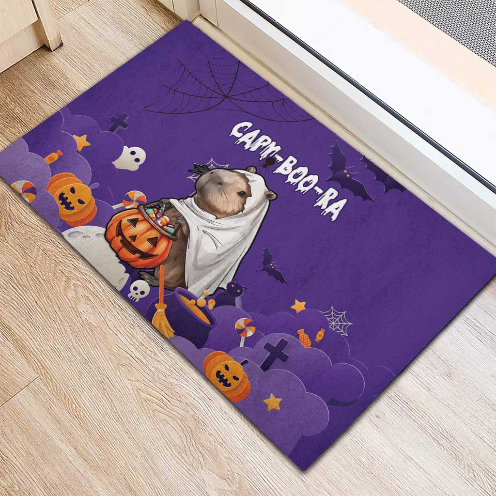 Capy-Boo-Ra Halloween Rubber Doormat Bats And Pumpkins Funny Style - Wonder Print Shop