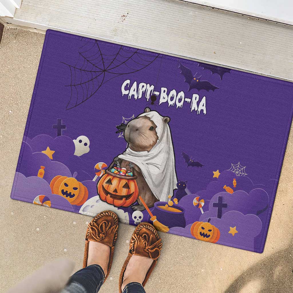 Capy-Boo-Ra Halloween Rubber Doormat Bats And Pumpkins Funny Style - Wonder Print Shop