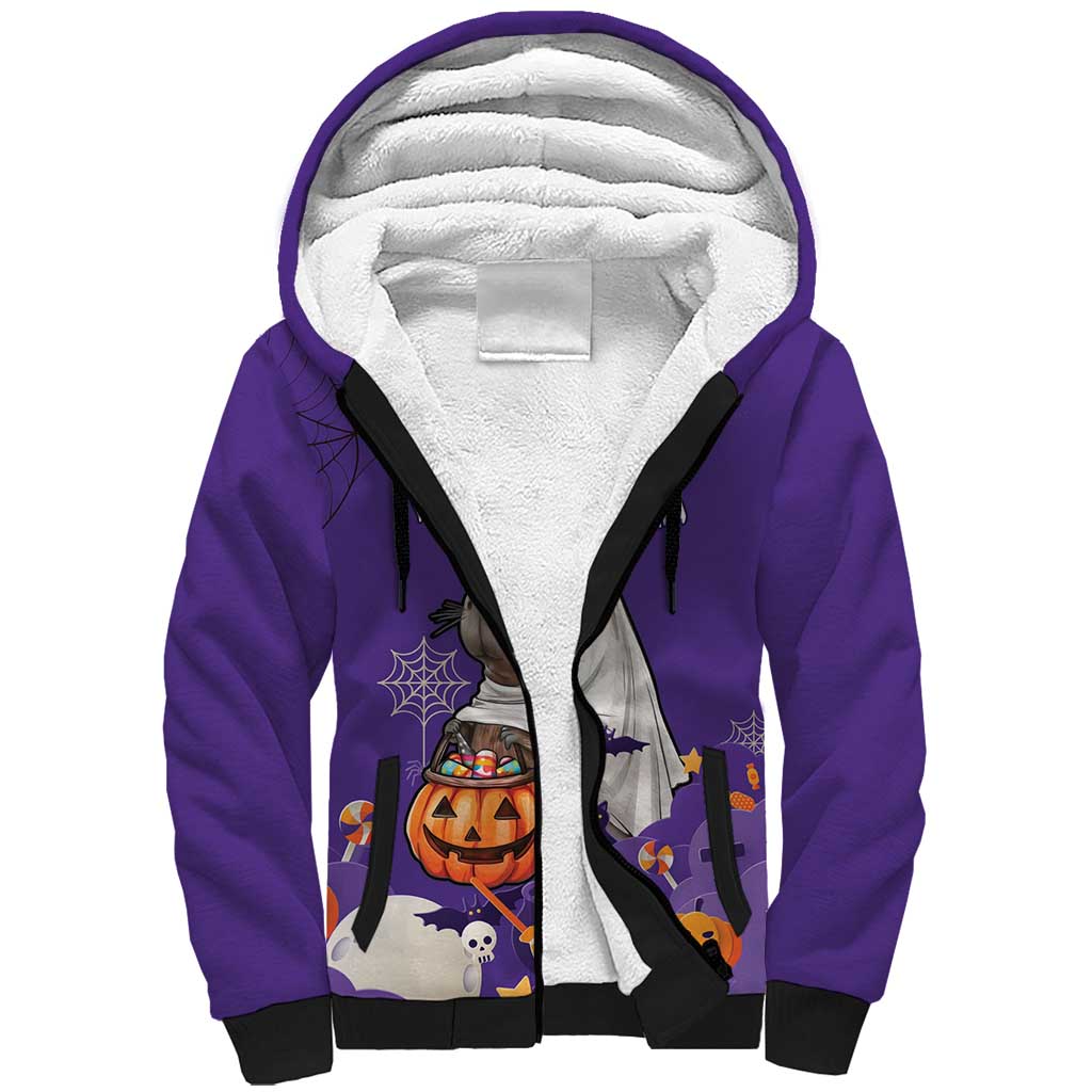 Capy-Boo-Ra Halloween Sherpa Hoodie Bats And Pumpkins Funny Style - Wonder Print Shop