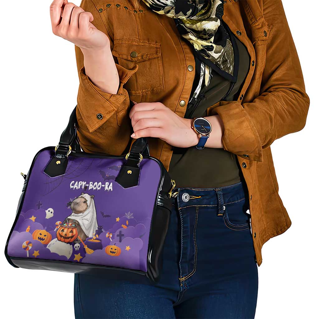 Capy-Boo-Ra Halloween Shoulder Handbag Bats And Pumpkins Funny Style