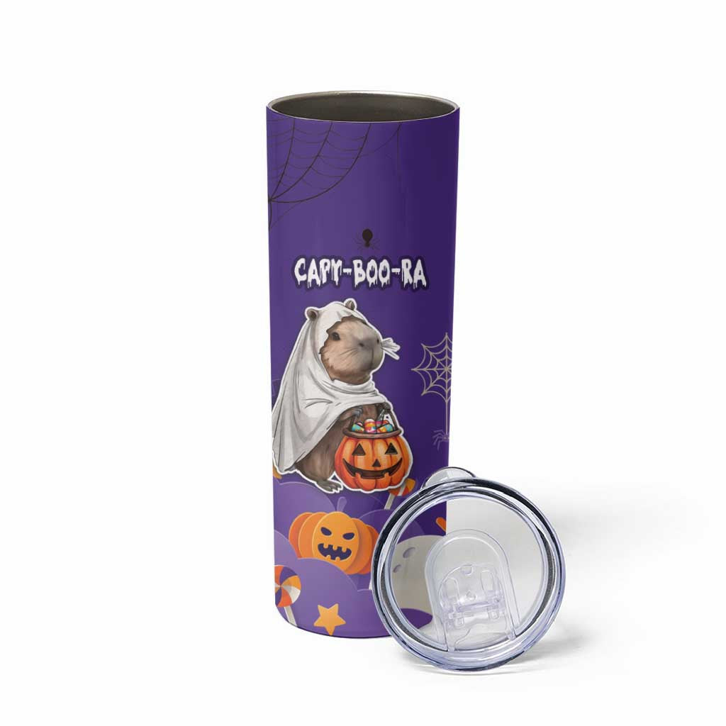 Capy-Boo-Ra Halloween Skinny Tumbler Bats And Pumpkins Cute Style - Wonder Print Shop