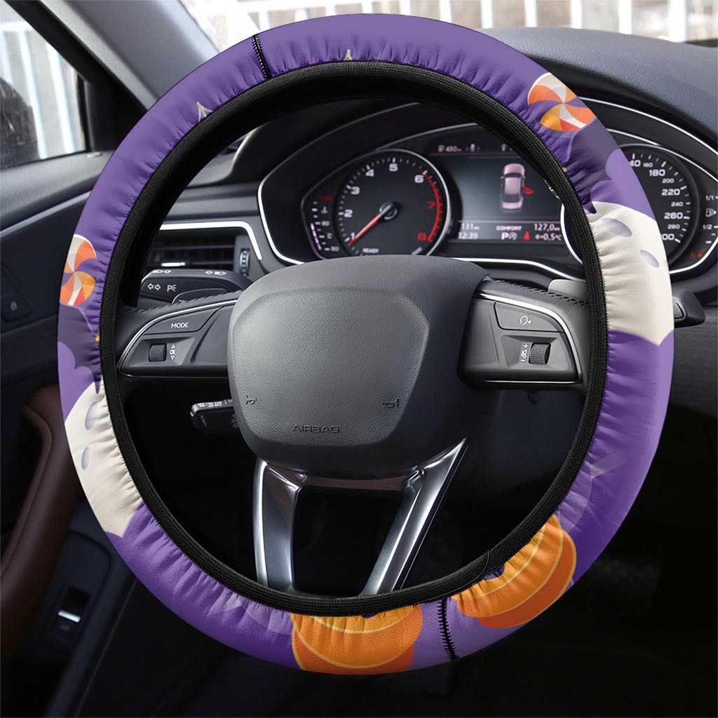 Capy-Boo-Ra Halloween Steering Wheel Cover Bats And Pumpkins Funny Style - Wonder Print Shop