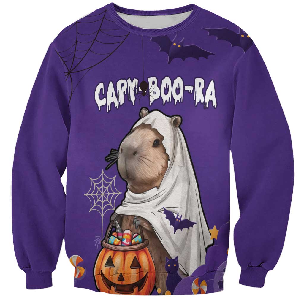Capy-Boo-Ra Halloween Sweatshirt Bats And Pumpkins Funny Style - Wonder Print Shop