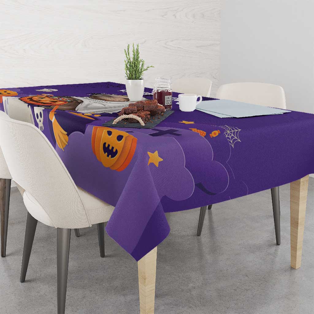 Capy-Boo-Ra Halloween Tablecloth Bats And Pumpkins Funny Style - Wonder Print Shop