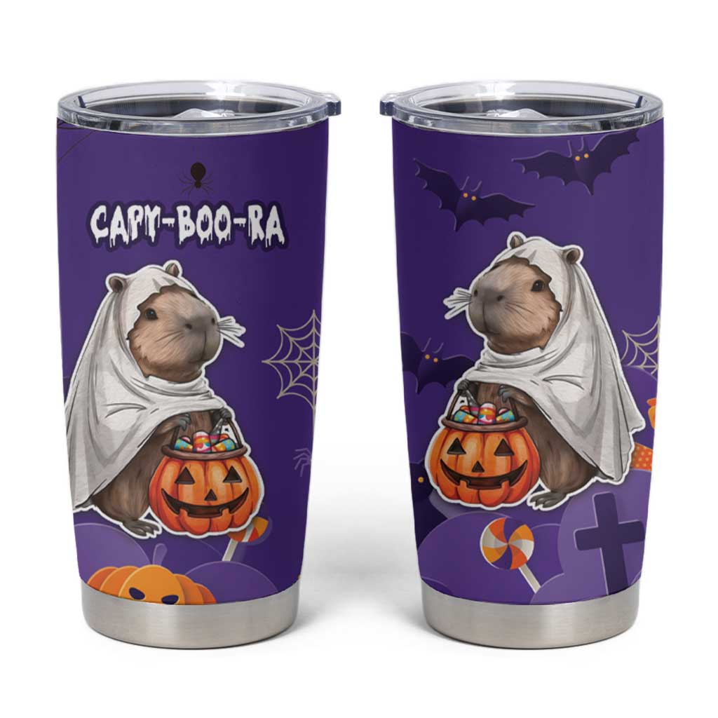 Capy-Boo-Ra Halloween Tumbler Cup Bats And Pumpkins Cute Style - Wonder Print Shop
