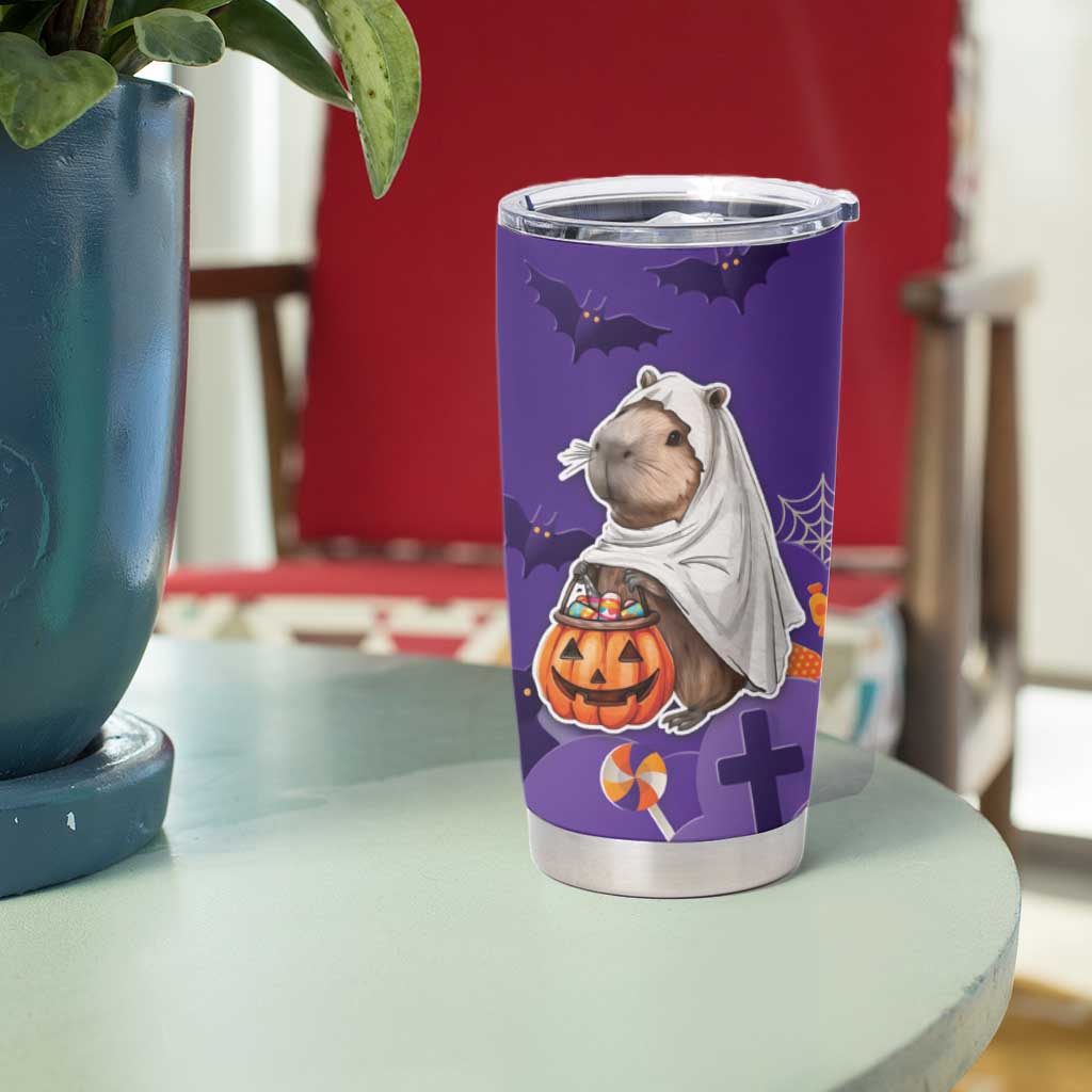 Capy-Boo-Ra Halloween Tumbler Cup Bats And Pumpkins Cute Style - Wonder Print Shop