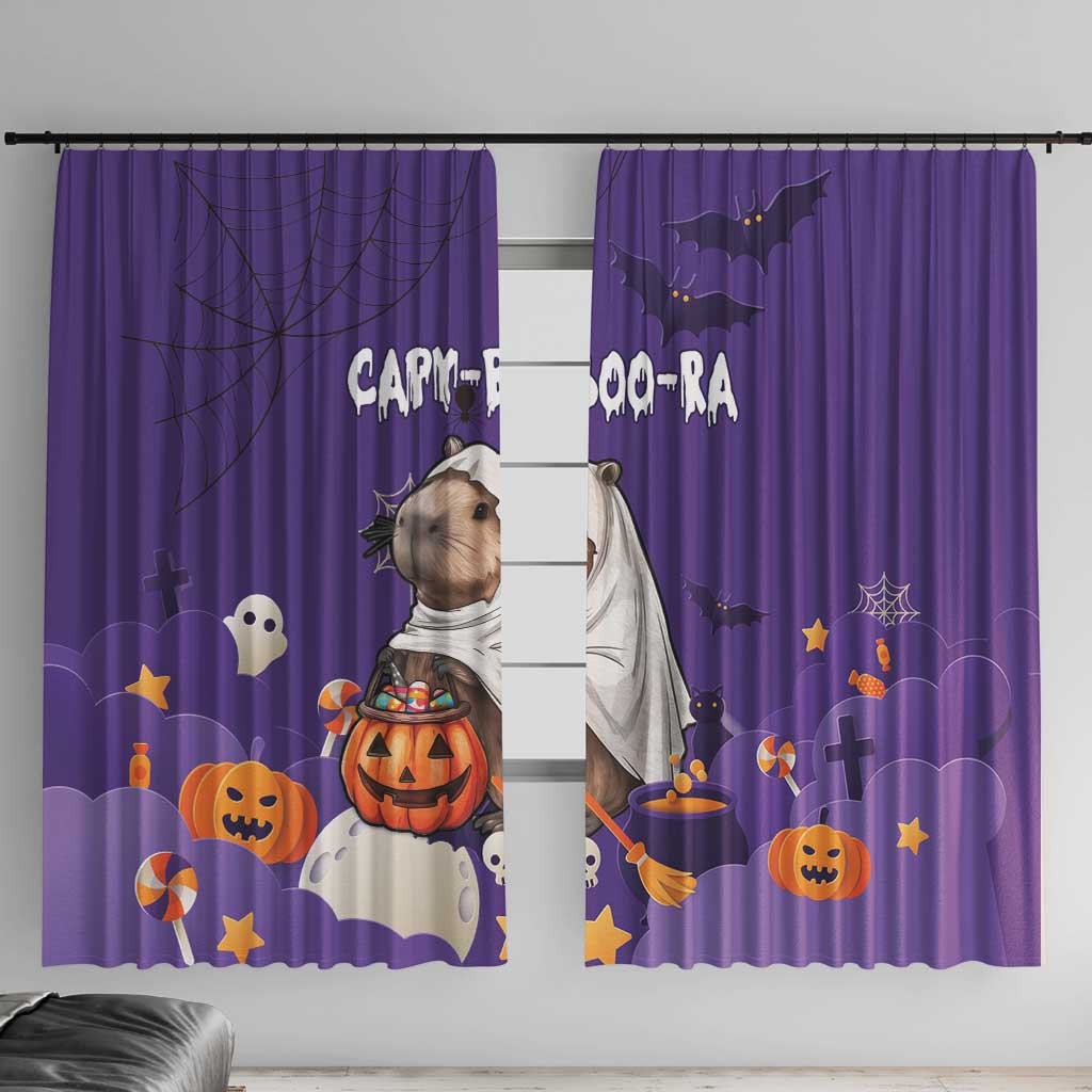 Capy-Boo-Ra Halloween Window Curtain Bats And Pumpkins Funny Style - Wonder Print Shop