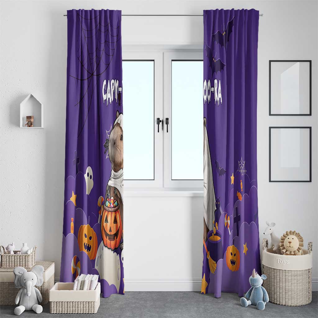 Capy-Boo-Ra Halloween Window Curtain Bats And Pumpkins Funny Style - Wonder Print Shop