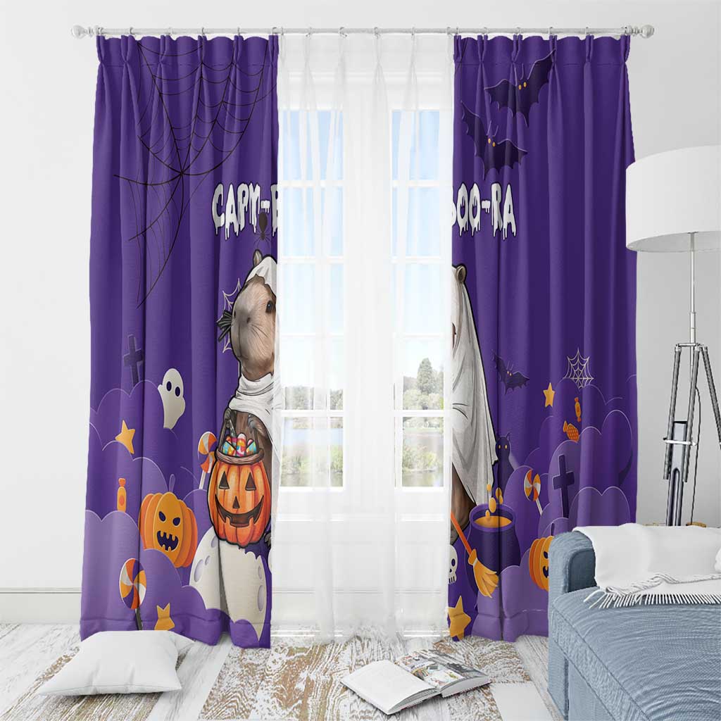 Capy-Boo-Ra Halloween Window Curtain Bats And Pumpkins Funny Style - Wonder Print Shop