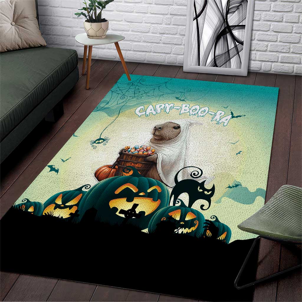 Capy-Boo-Ra Halloween Area Rug Spooky Halloween Night With Pumpkins - Wonder Print Shop