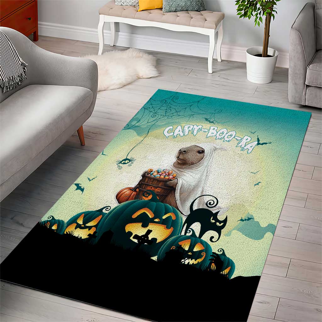 Capy-Boo-Ra Halloween Area Rug Spooky Halloween Night With Pumpkins - Wonder Print Shop
