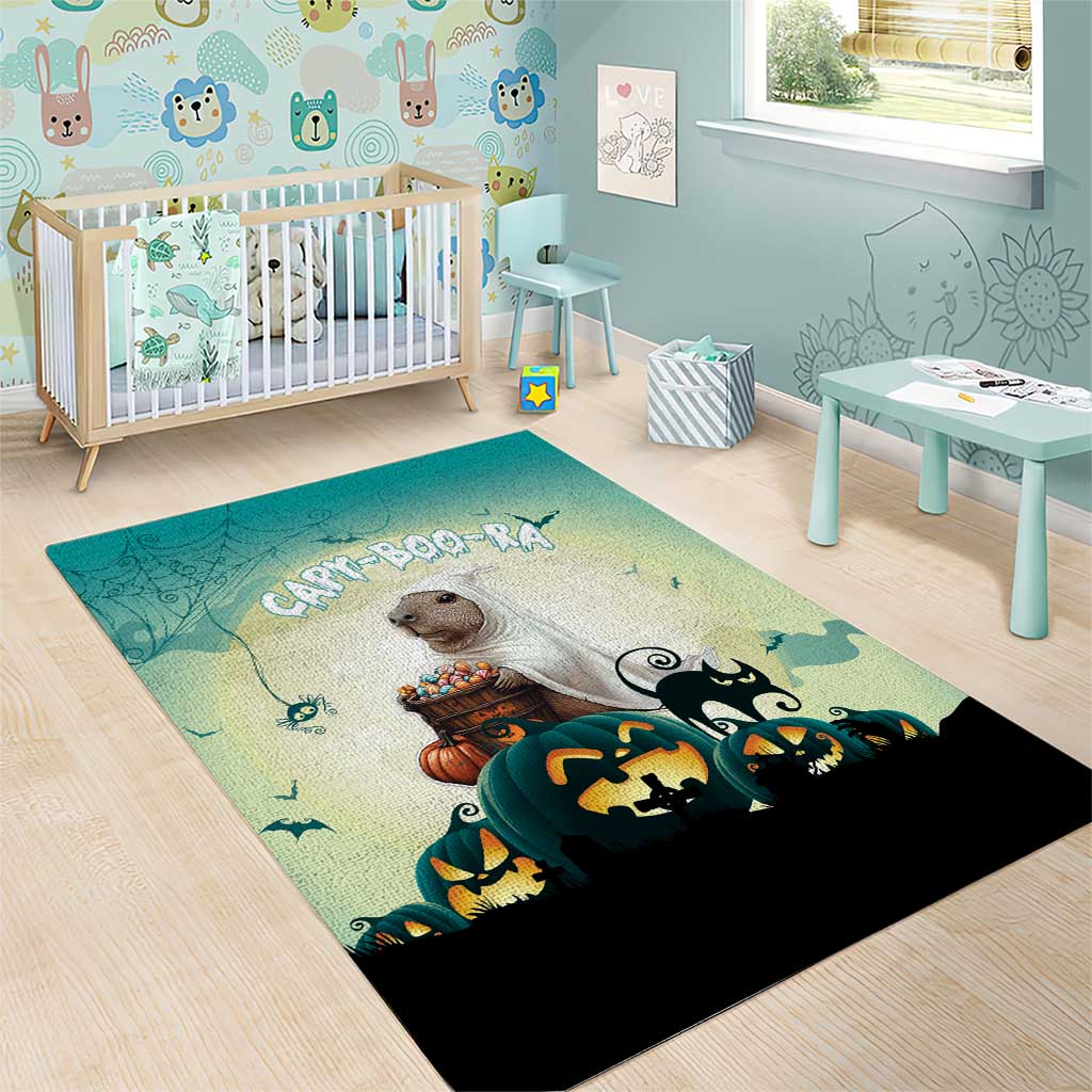 Capy-Boo-Ra Halloween Area Rug Spooky Halloween Night With Pumpkins - Wonder Print Shop