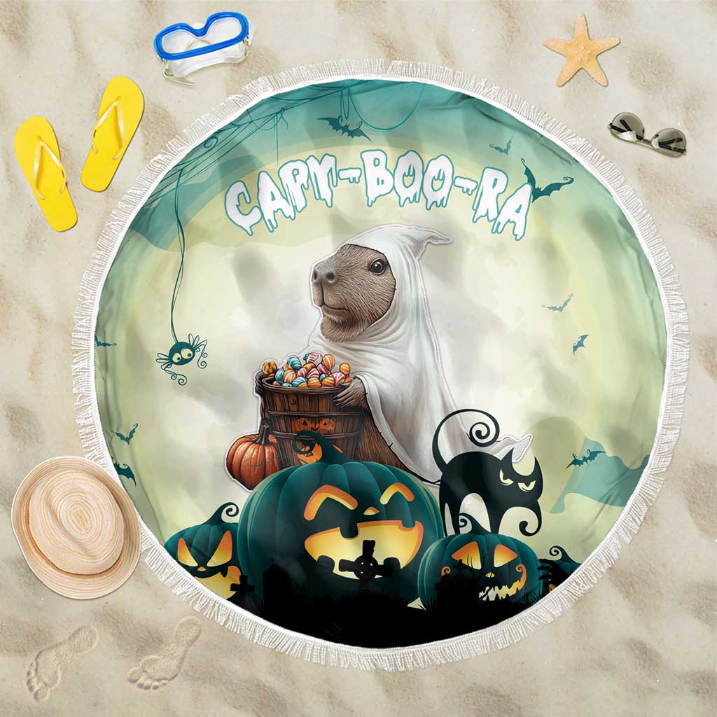 Capy-Boo-Ra Halloween Beach Blanket Spooky Halloween Night With Pumpkins - Wonder Print Shop