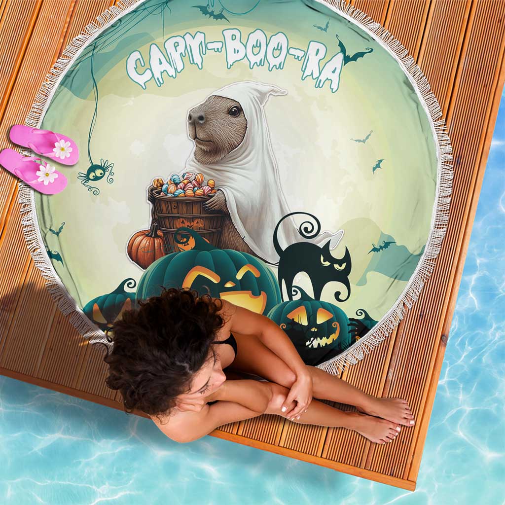 Capy-Boo-Ra Halloween Beach Blanket Spooky Halloween Night With Pumpkins - Wonder Print Shop