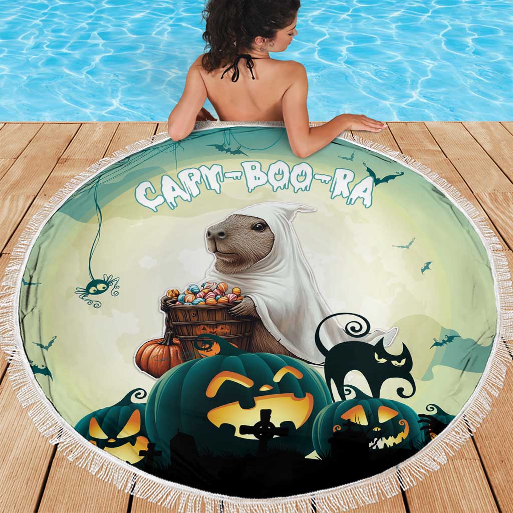 Capy-Boo-Ra Halloween Beach Blanket Spooky Halloween Night With Pumpkins - Wonder Print Shop