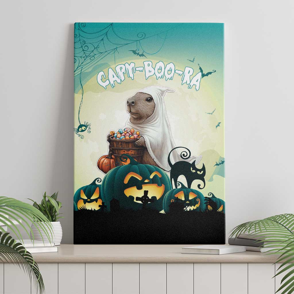 Capy-Boo-Ra Halloween Canvas Wall Art Spooky Halloween Night With Pumpkins - Wonder Print Shop