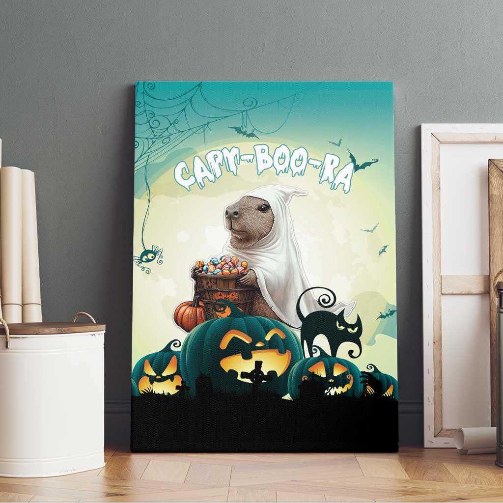 Capy-Boo-Ra Halloween Canvas Wall Art Spooky Halloween Night With Pumpkins - Wonder Print Shop